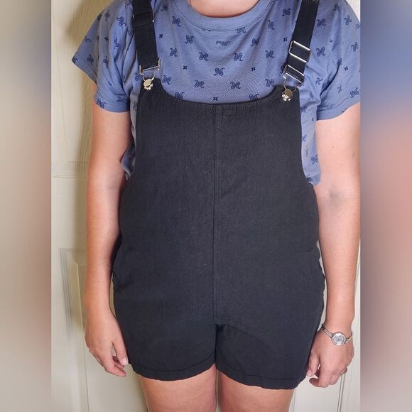 Unbranded L Black Cotton Blend Pockets Women's Overall - Picture 1 of 11
